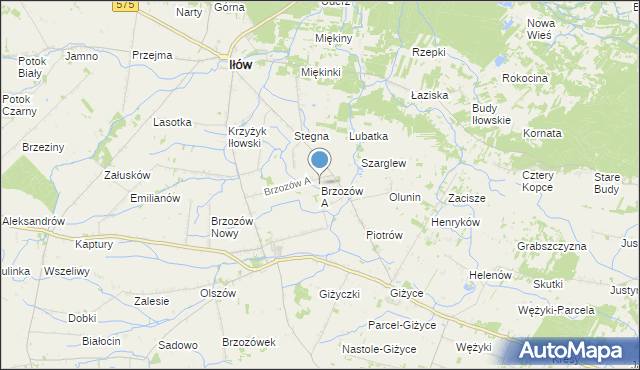 mapa Brzozów A, Brzozów A na mapie Targeo